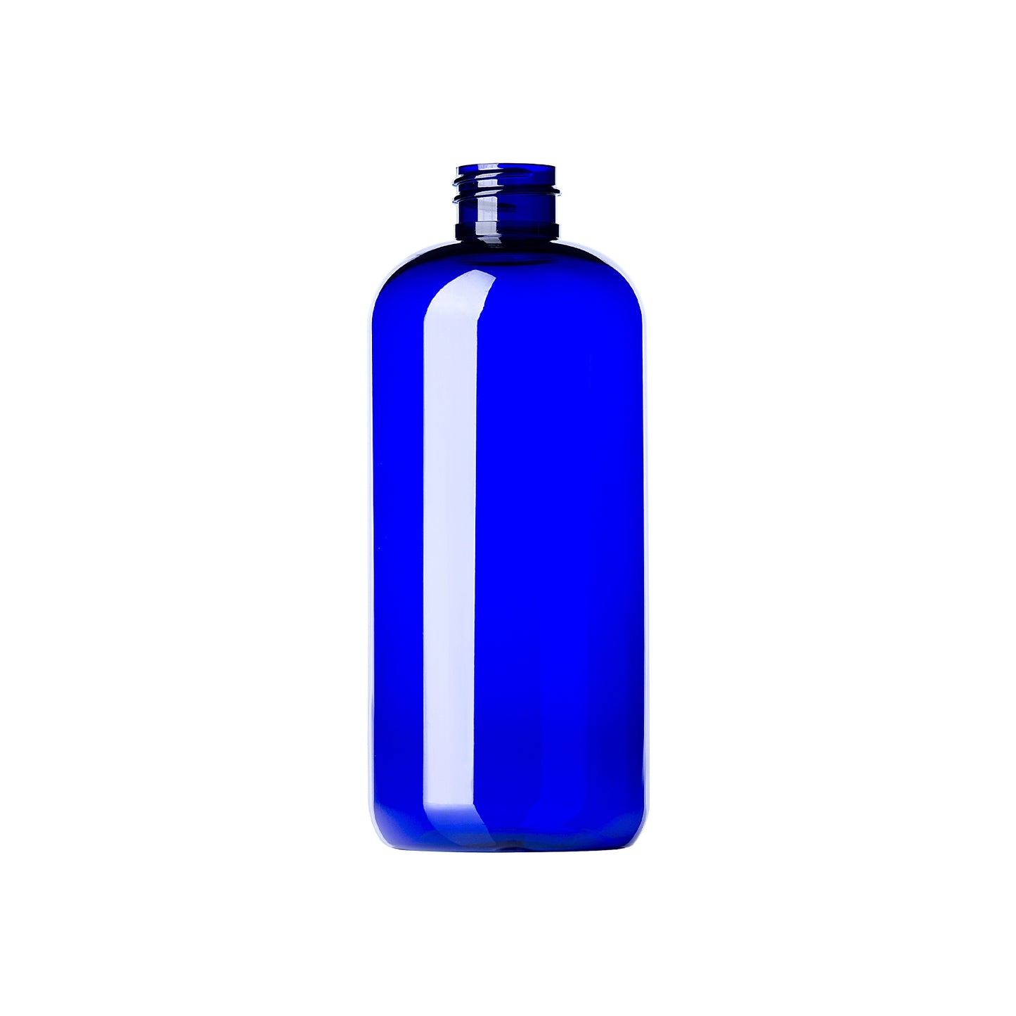 16 oz PET Plastic Squat Boston Round Bottle 28-410 Neck Finish