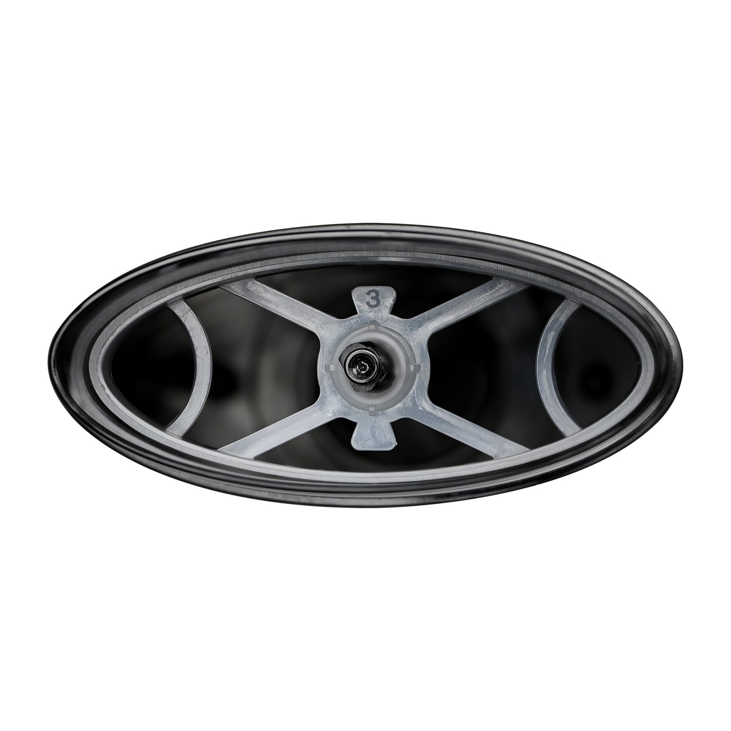 75g Oval Matte Black PP Plastic Deodorant Stick with Matte Black Flat Top Cap, inside view