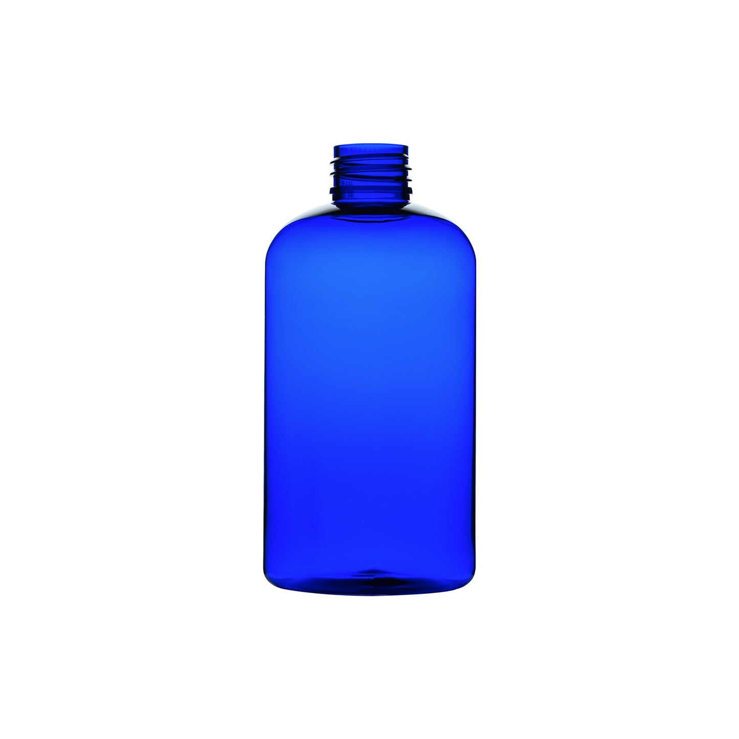 8 oz PET Plastic Squat Boston Round Bottles 24-410 Neck Finish
