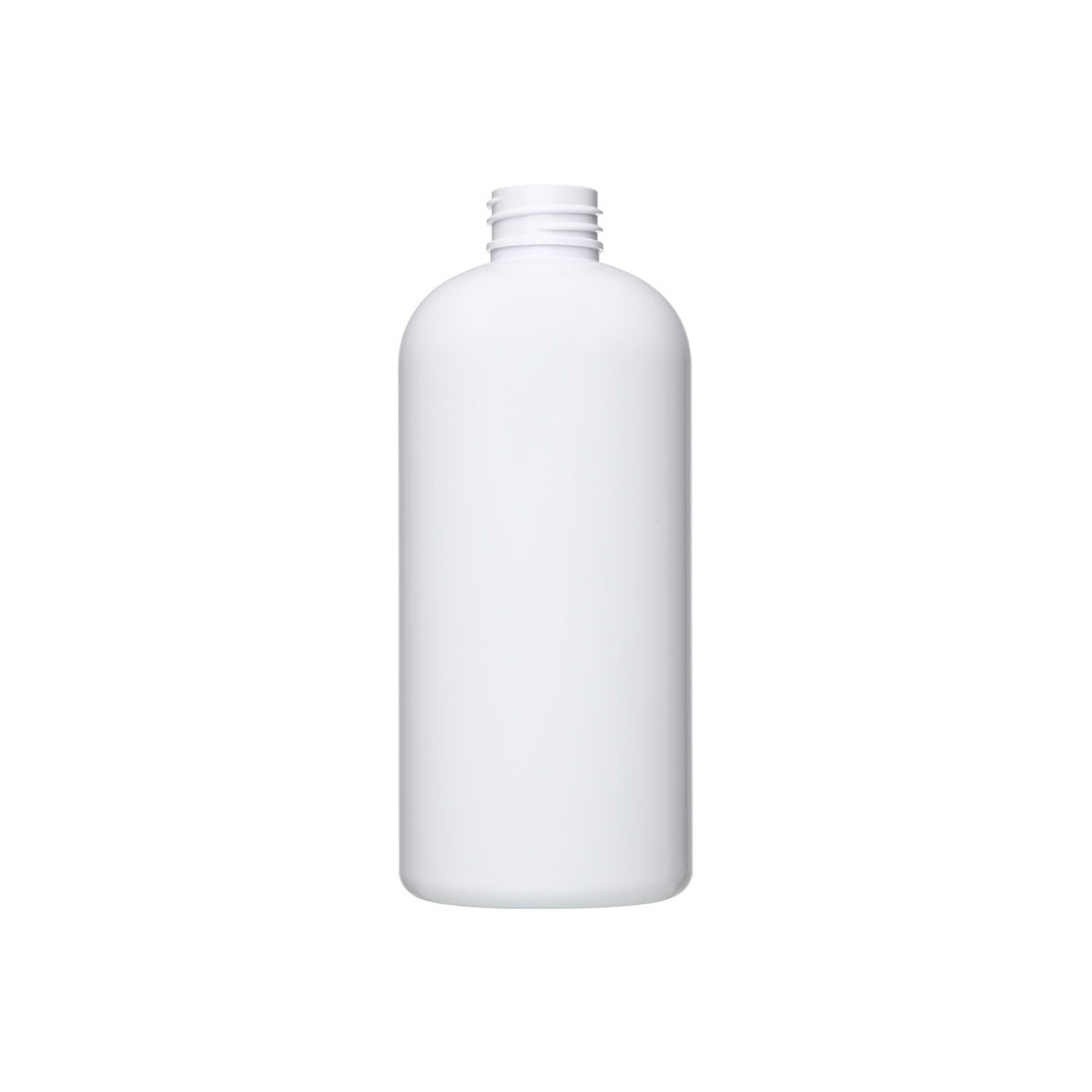 16 oz PET Plastic Squat Boston Round Bottle 28-410 Neck Finish