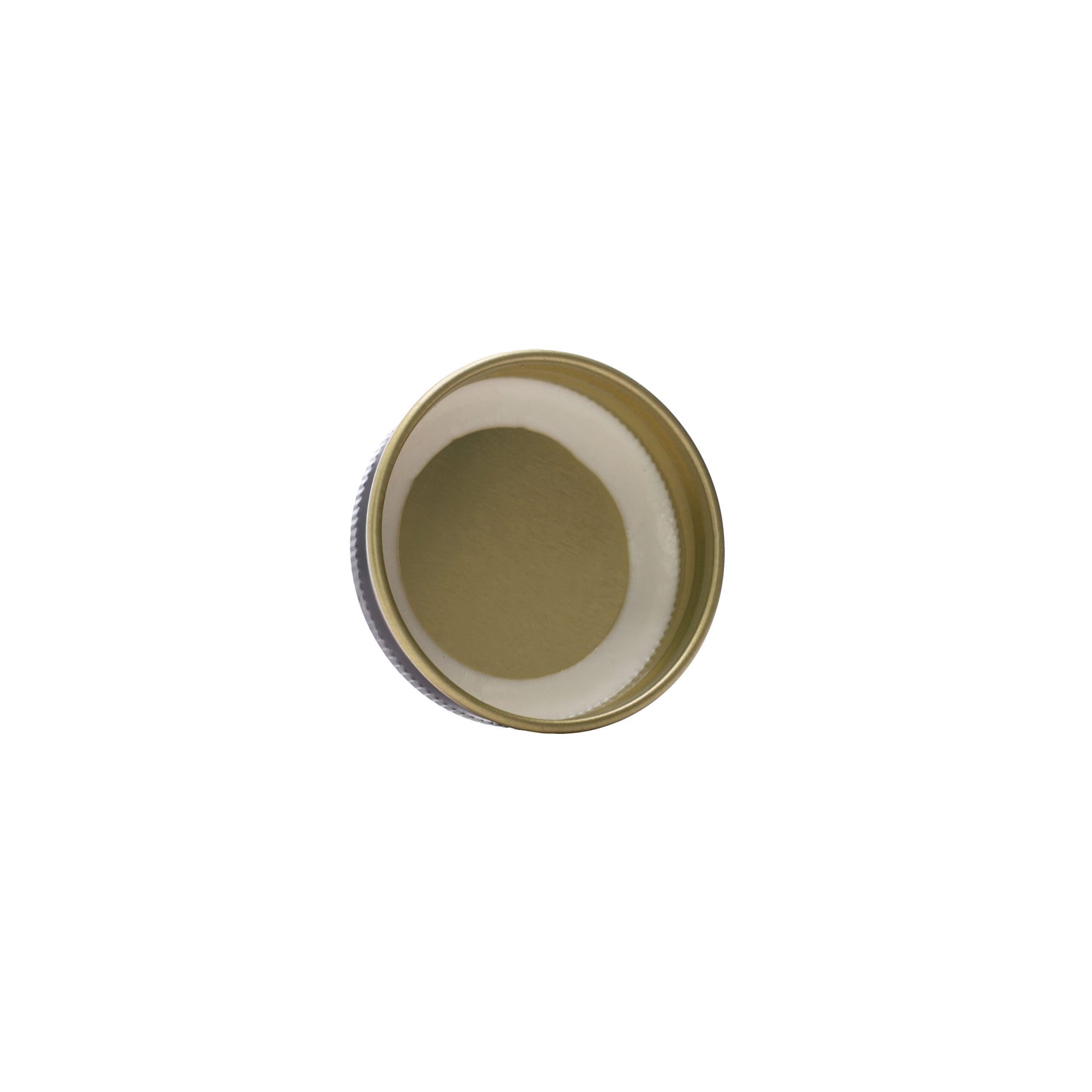 43-400 Glossy Black and Gold Metal Cap with Plastisol Liner - liner view