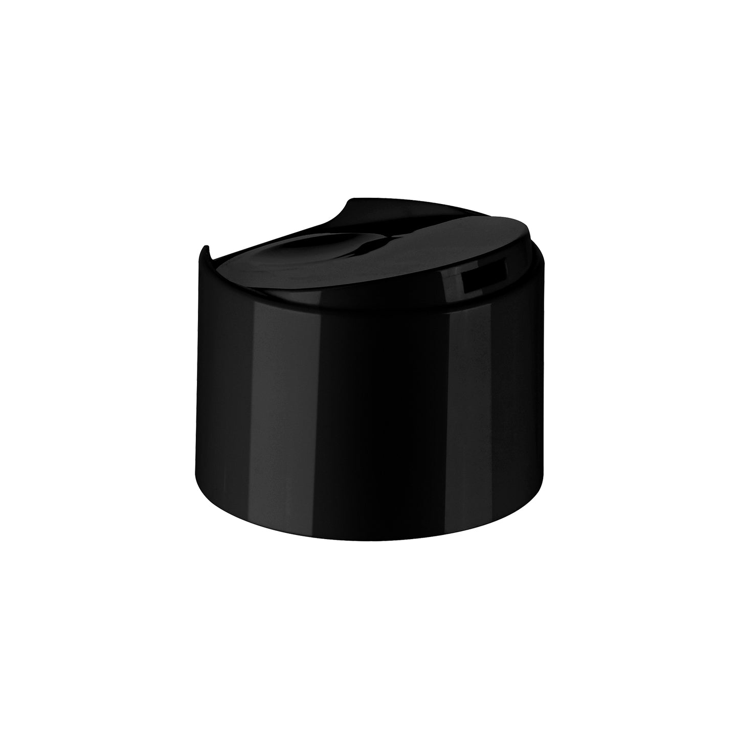 24-410 Glossy Black Smooth Symmetrical Disc Top Cap with PS Liner
