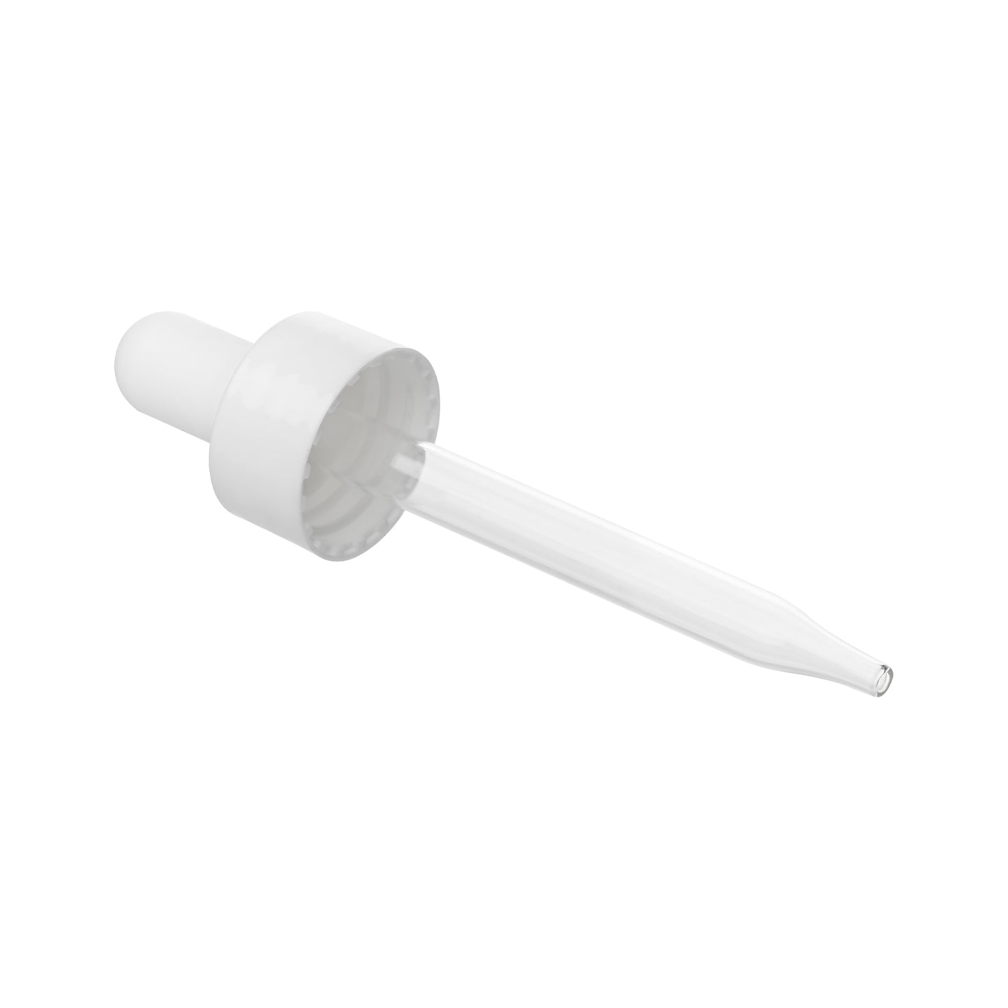 20-400 White PP Plastic Smooth Skirt Dropper with 76mm Straight Glass Pipette