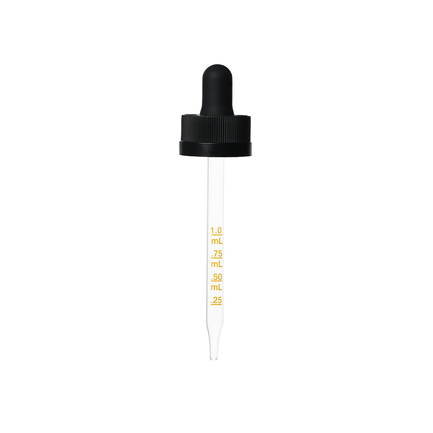 20-400 Black PP Plastic Child Resisitant Dropper with 91 mm Straight Medical Graduated Glass Pipette