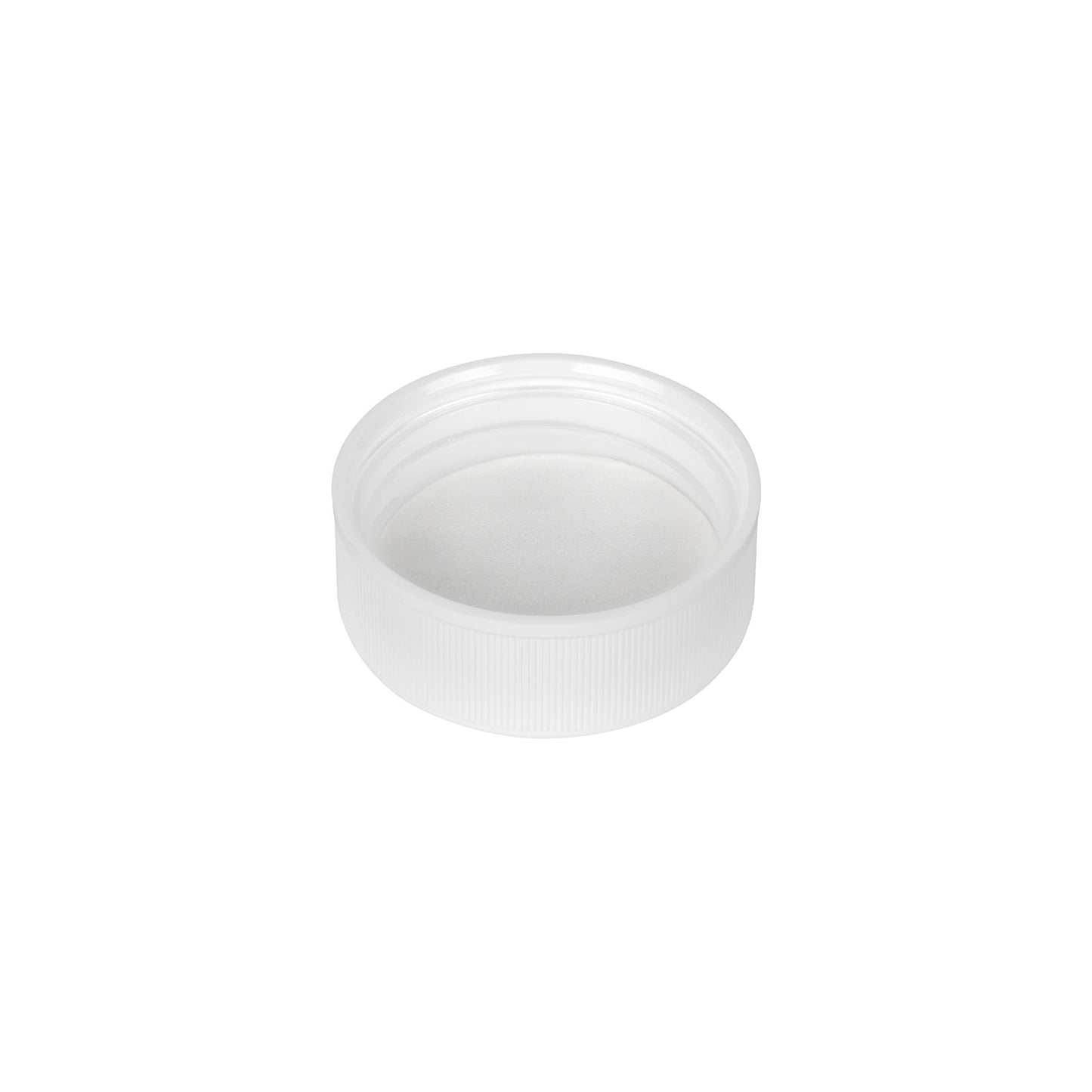 38-400 White Ribbed Skirt CRC Cap with PS Liner
