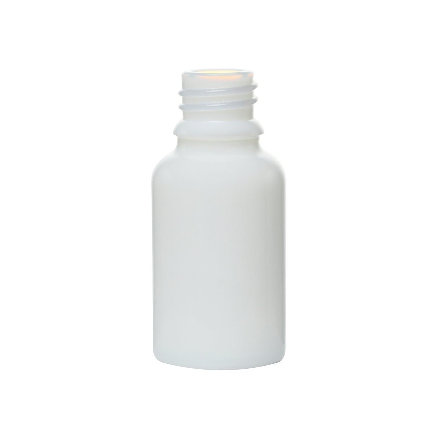 15 ml Opal White Euro Round Glass Bottles 18 mm Neck Finish