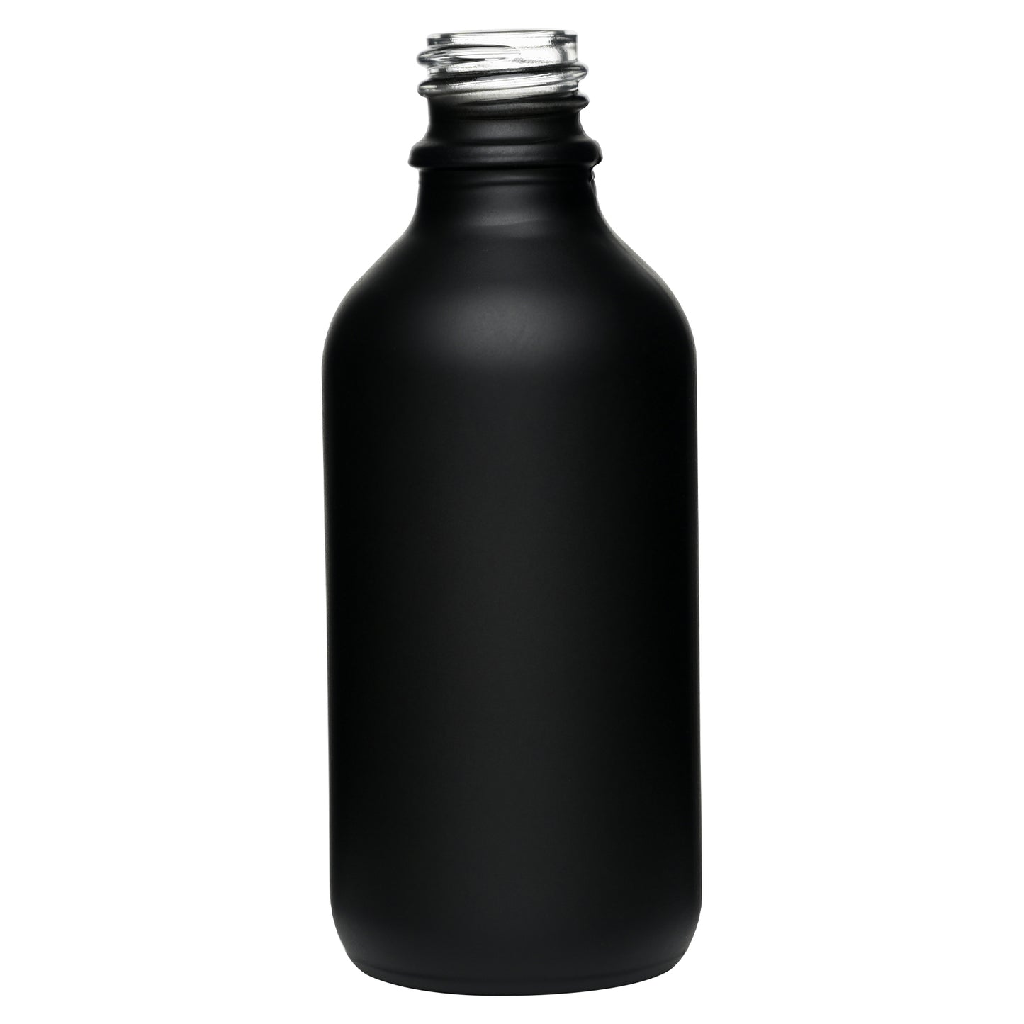 2 oz (60 ml) Matte Black Glass Euro Round Bottles 18 mm Neck Finish