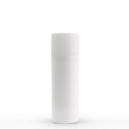 100 ml White Polypropylene Airless Pump Bottle with White Snap Cap and Matte Cap