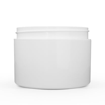 8 oz White Polypropylene Double Wall Straight Sided Jar