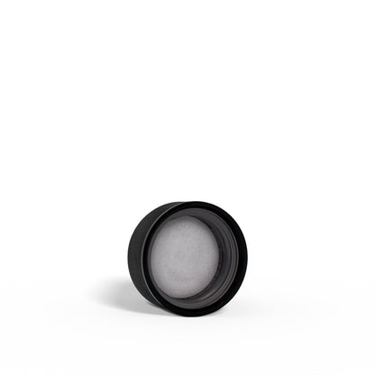 28-400 Black Ribbed Child-Resistant Plastic Cap with Liner Container Cosmetic Personal Container Bulk Wholesale FH Packaging