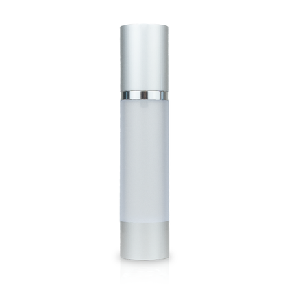 50 ml Clear Frosted Styrene Plastic Bottle with Silver Airless Pump and Cap (Set)
