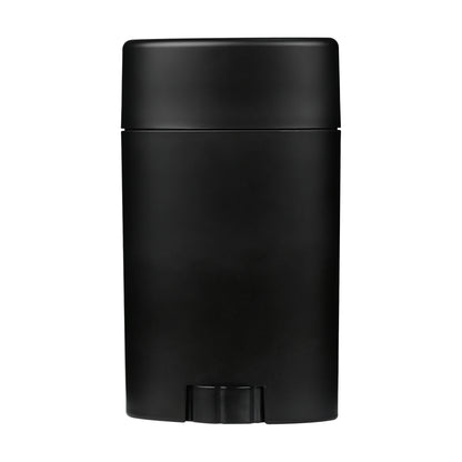 75g Oval Matte Black PP Plastic Deodorant Stick with Matte Black Flat Top Cap on bottle