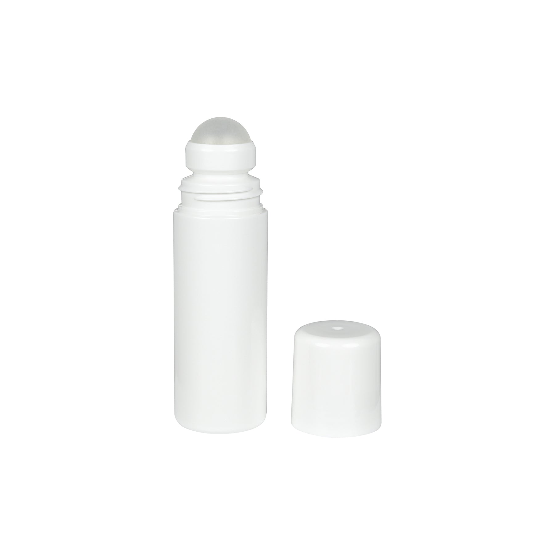 3 oz White HDPE Roll-on Bottle w/ PP Plastic Cap and PP Plastic Roller Ball