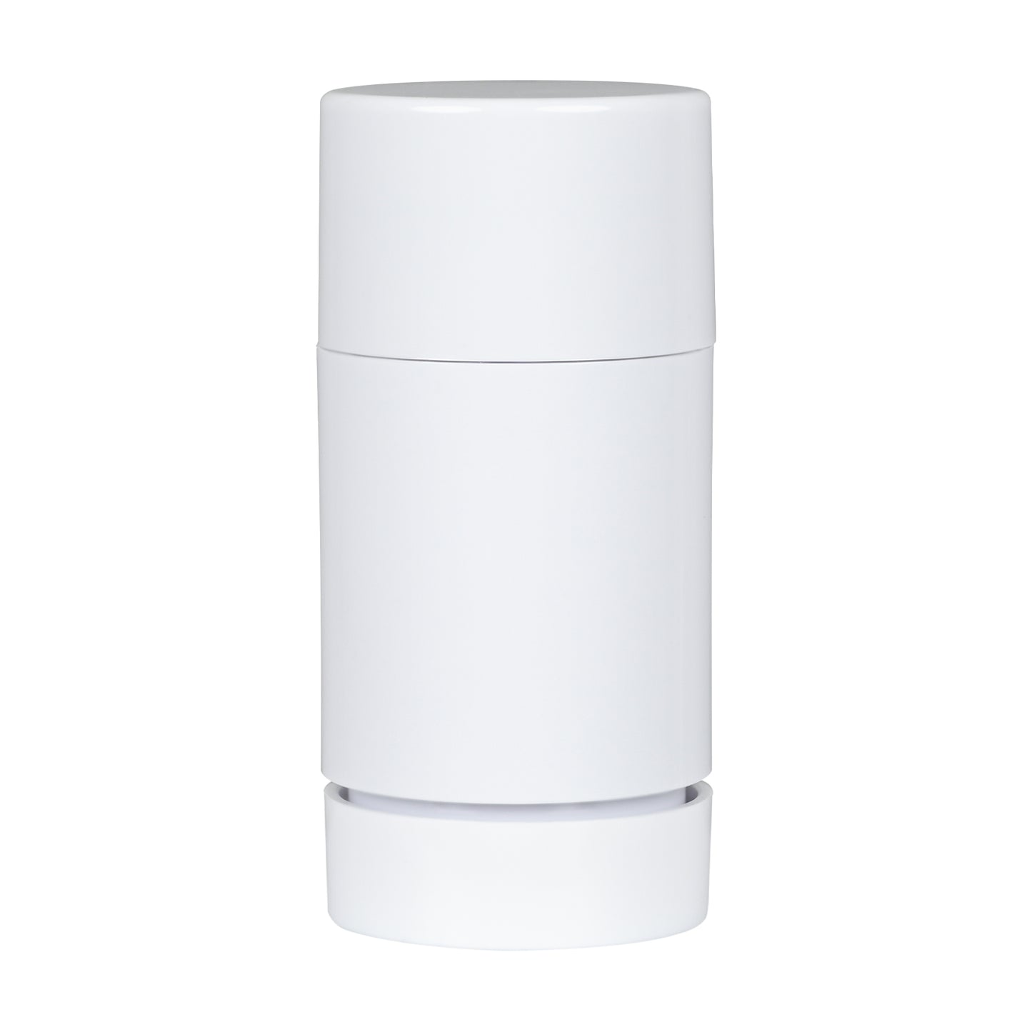 30g White Plastic Twist Up Solid Stick with White Screw Cap & Disc, cap on