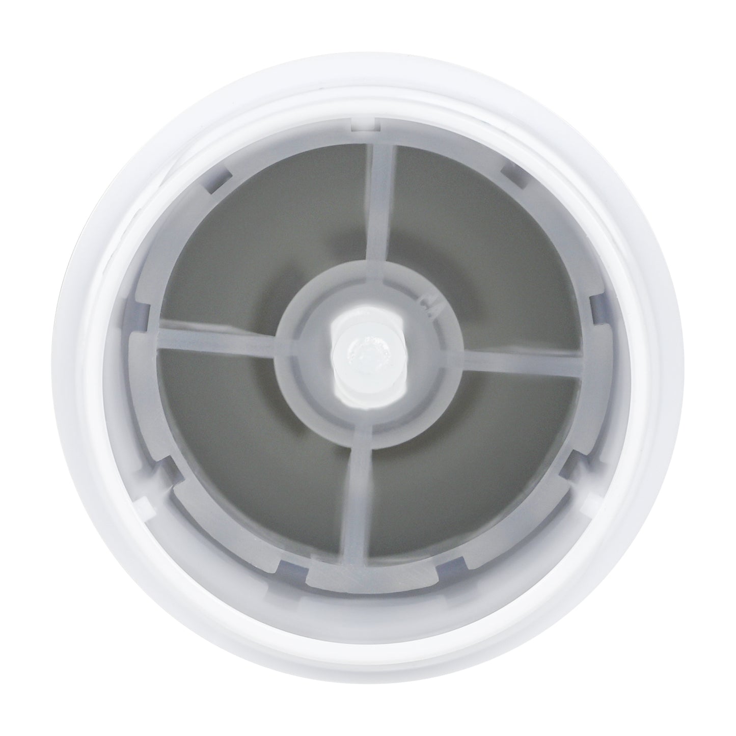 30g White Plastic Twist Up Solid Stick with White Screw Cap & Disc inside view