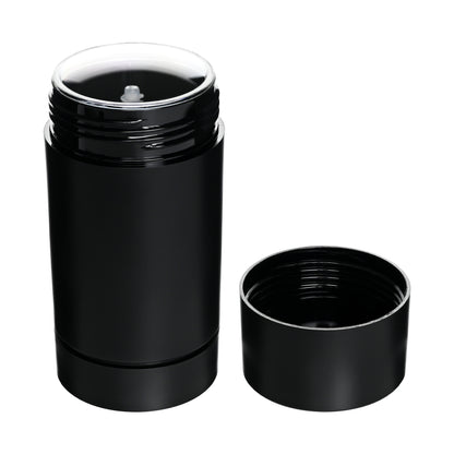 75g Matte Black Plastic Twist Up Solid Stick with Matte Black Screw Cap & Disc