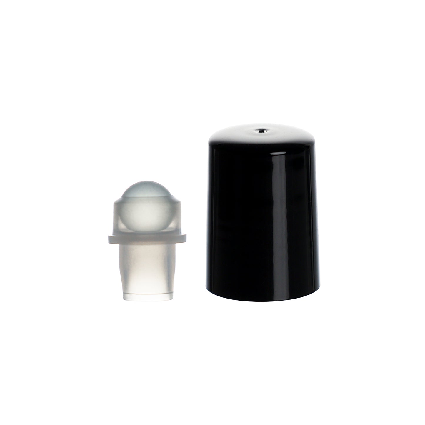 16mm Black PP Smooth Skirt Screw Cap and PP Roller Ball for FG17 Roll On Bottle x3500