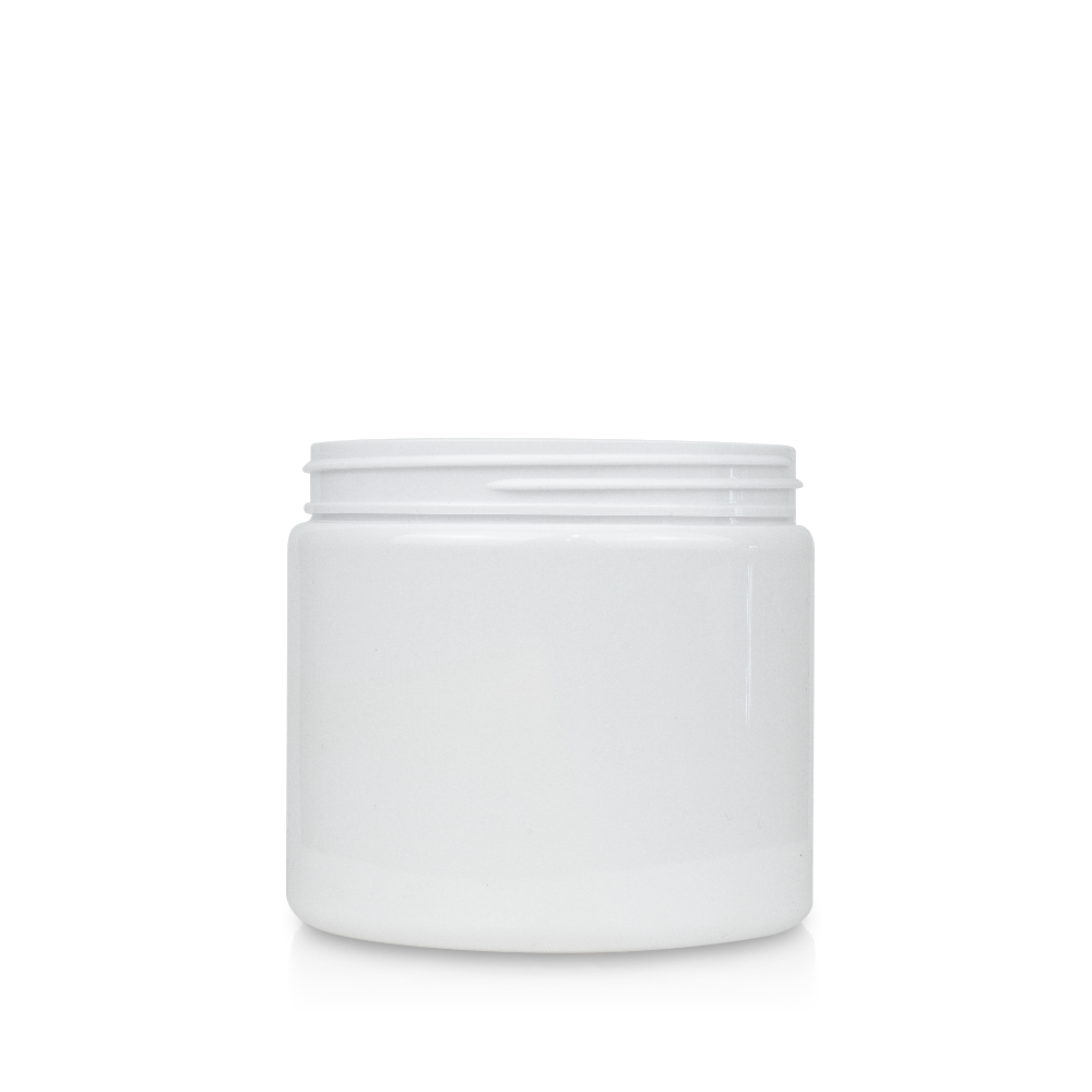 16 oz White PET Straight Sided Jar 89-400 Neck Finish