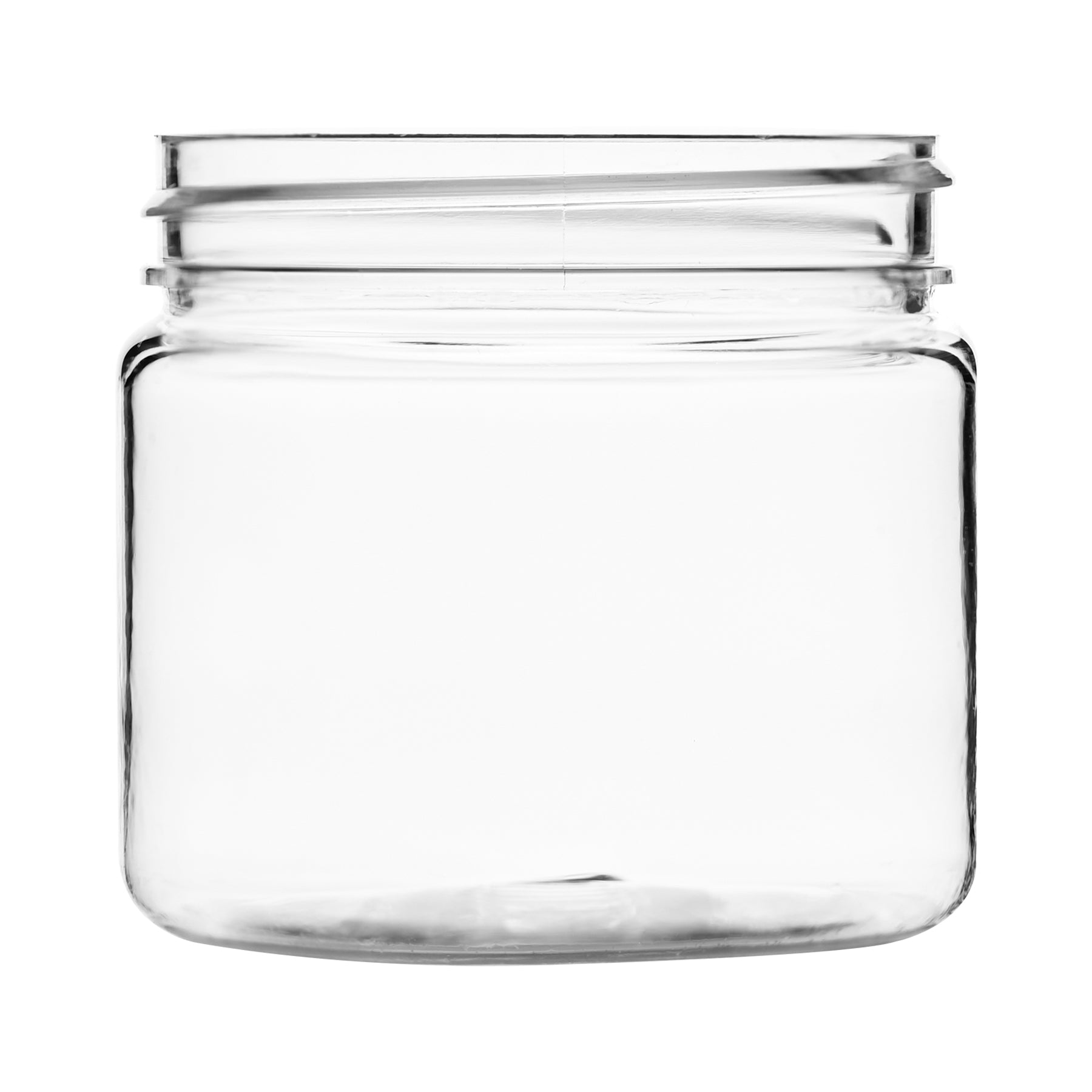 2 oz Clear PET Straight Sided Jars 48-400 Neck Finish side view