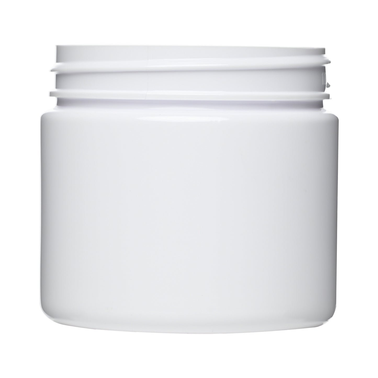 2 oz White PET Straight Sided Jars 48-400 Neck Finish side view