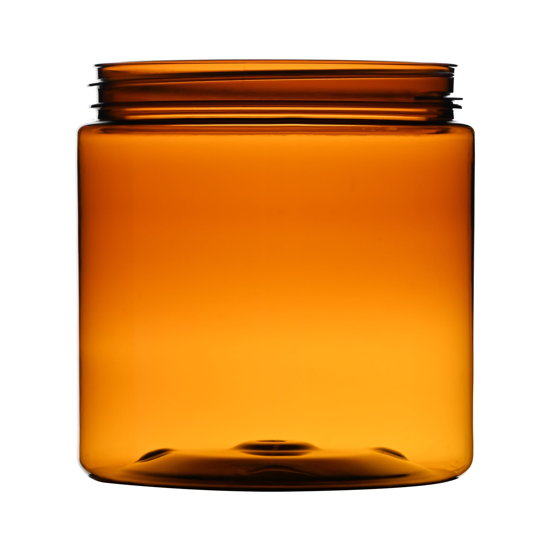 8 oz Amber PET Straight Sided Jars 70-400 Neck Finish side view