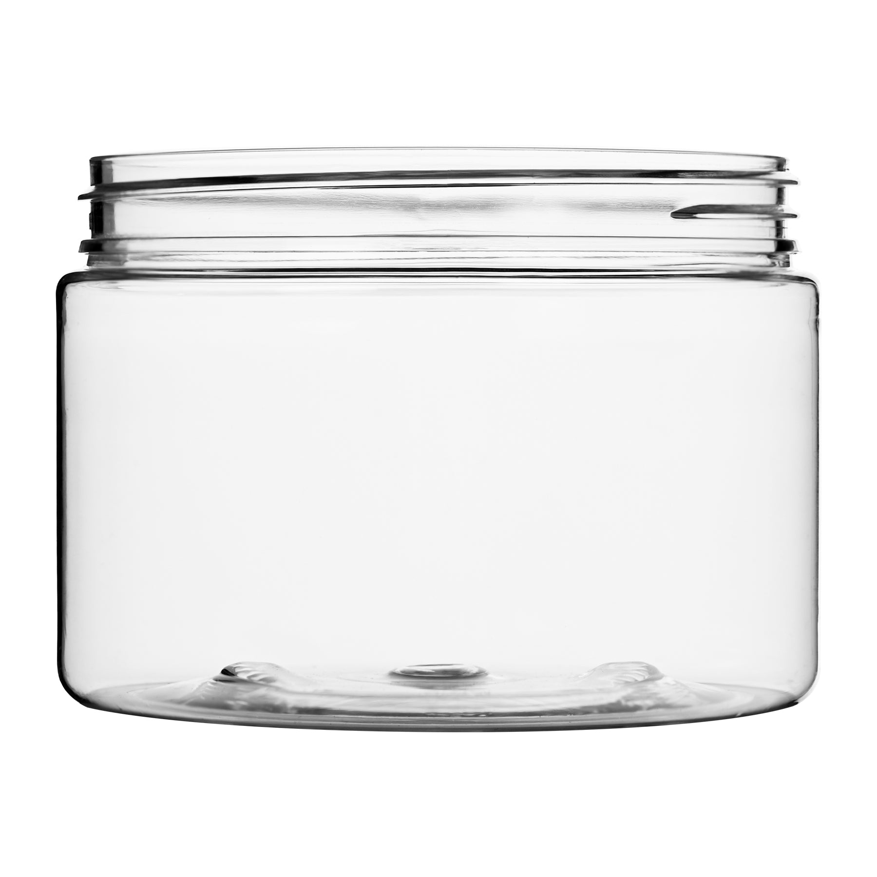 12 oz Clear PET Straight Sided Jars 89-400 Neck Finish side view