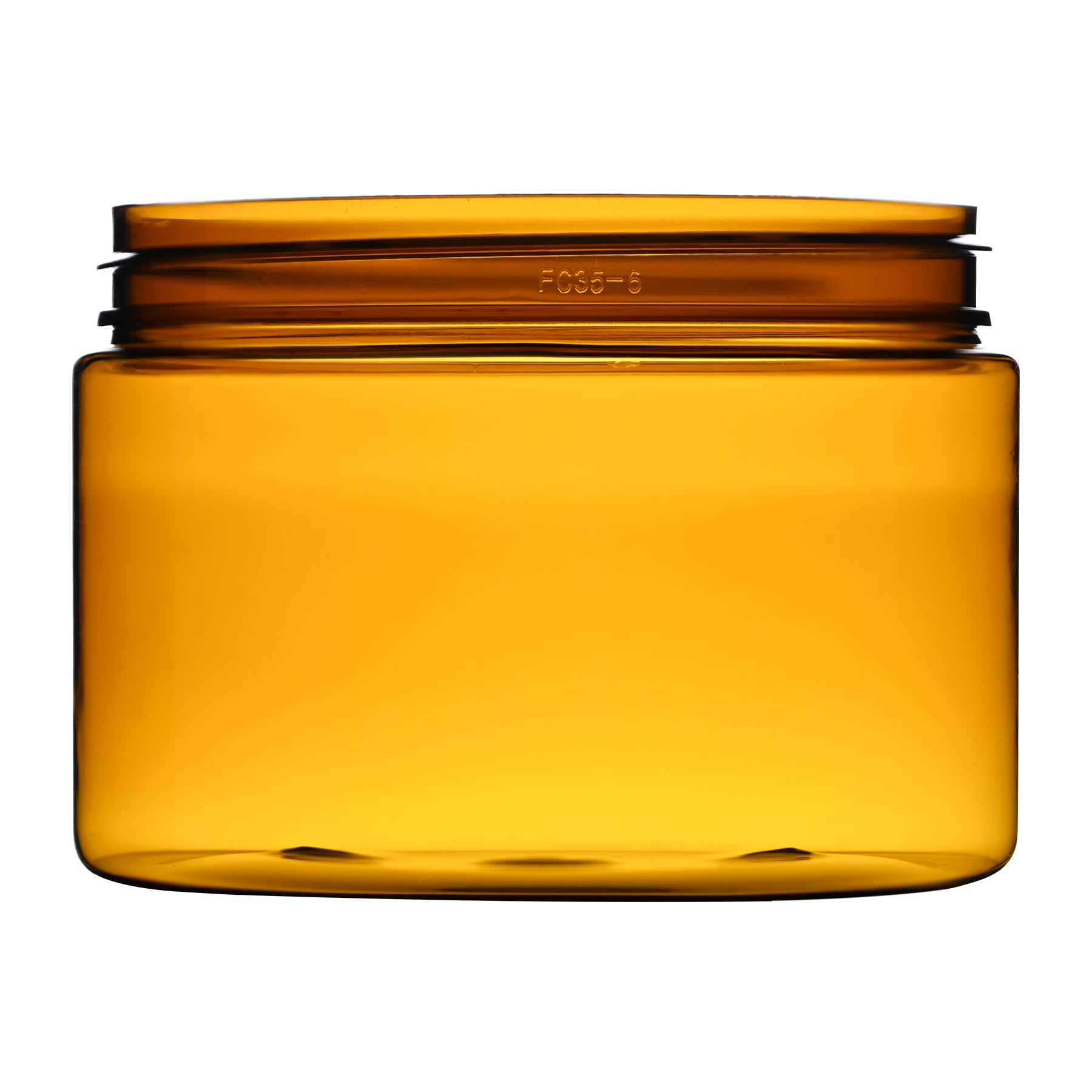 12 oz Amber PET Straight Sided Jars 89-400 Neck Finish side view