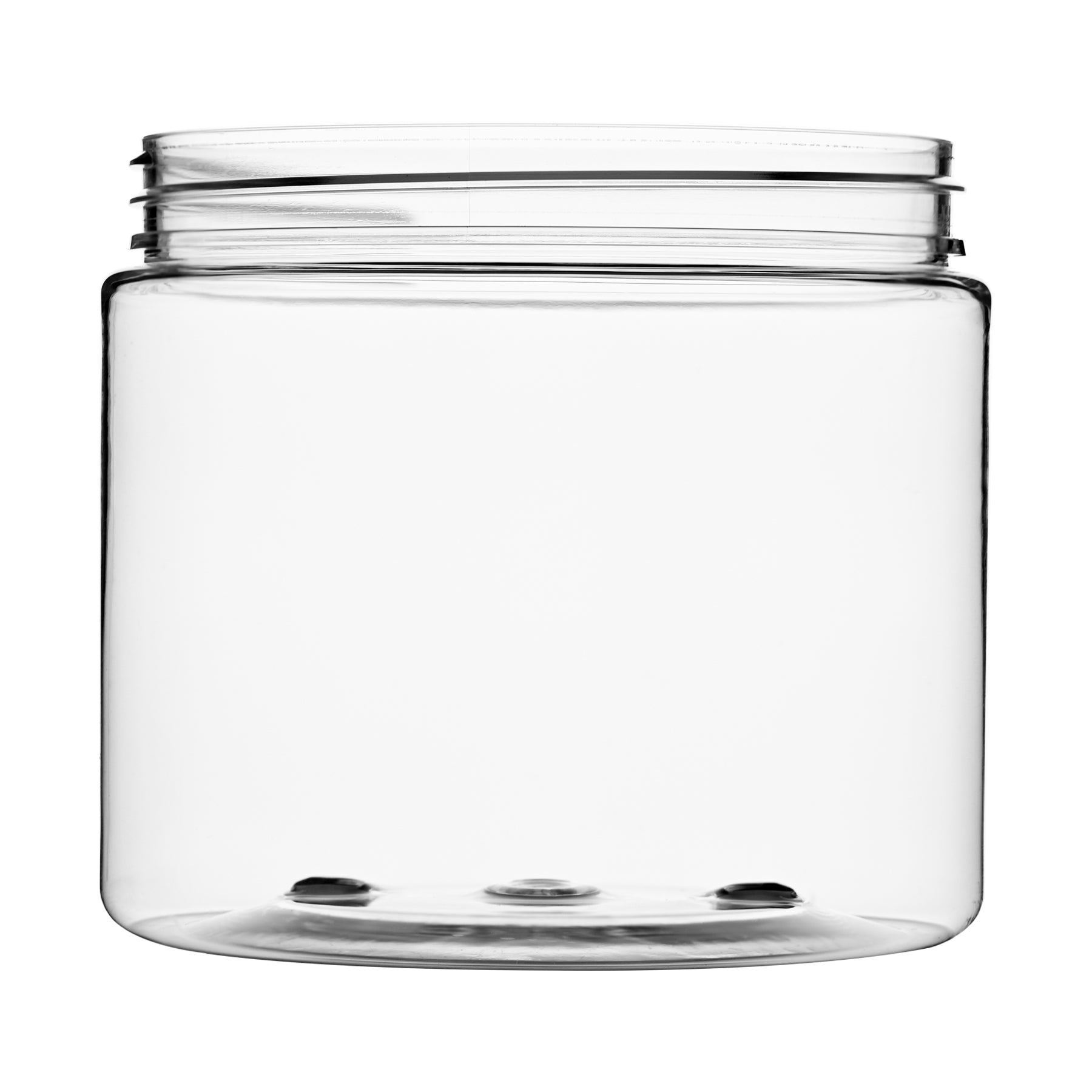 16 oz Clear PET Straight Sided Jars 89-400 Neck Finish side view