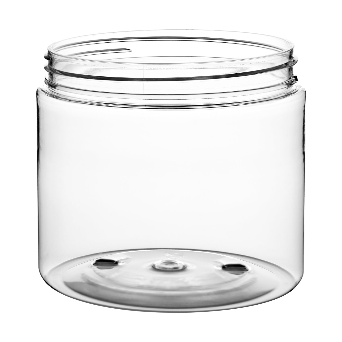 16 oz Clear PET Straight Sided Jars 89-400 Neck Finish tilted view