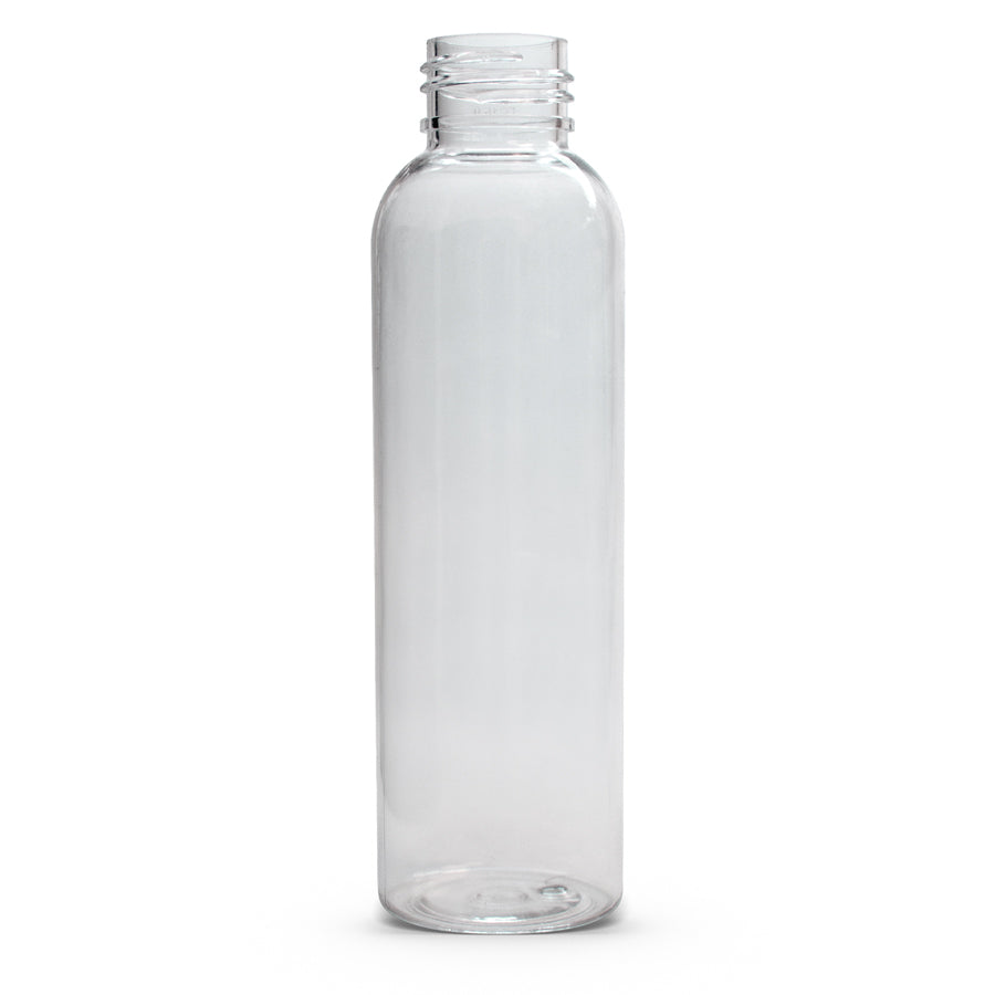Clear 4 oz PET Cosmo Round Bottle with 24-410 Neck Finish