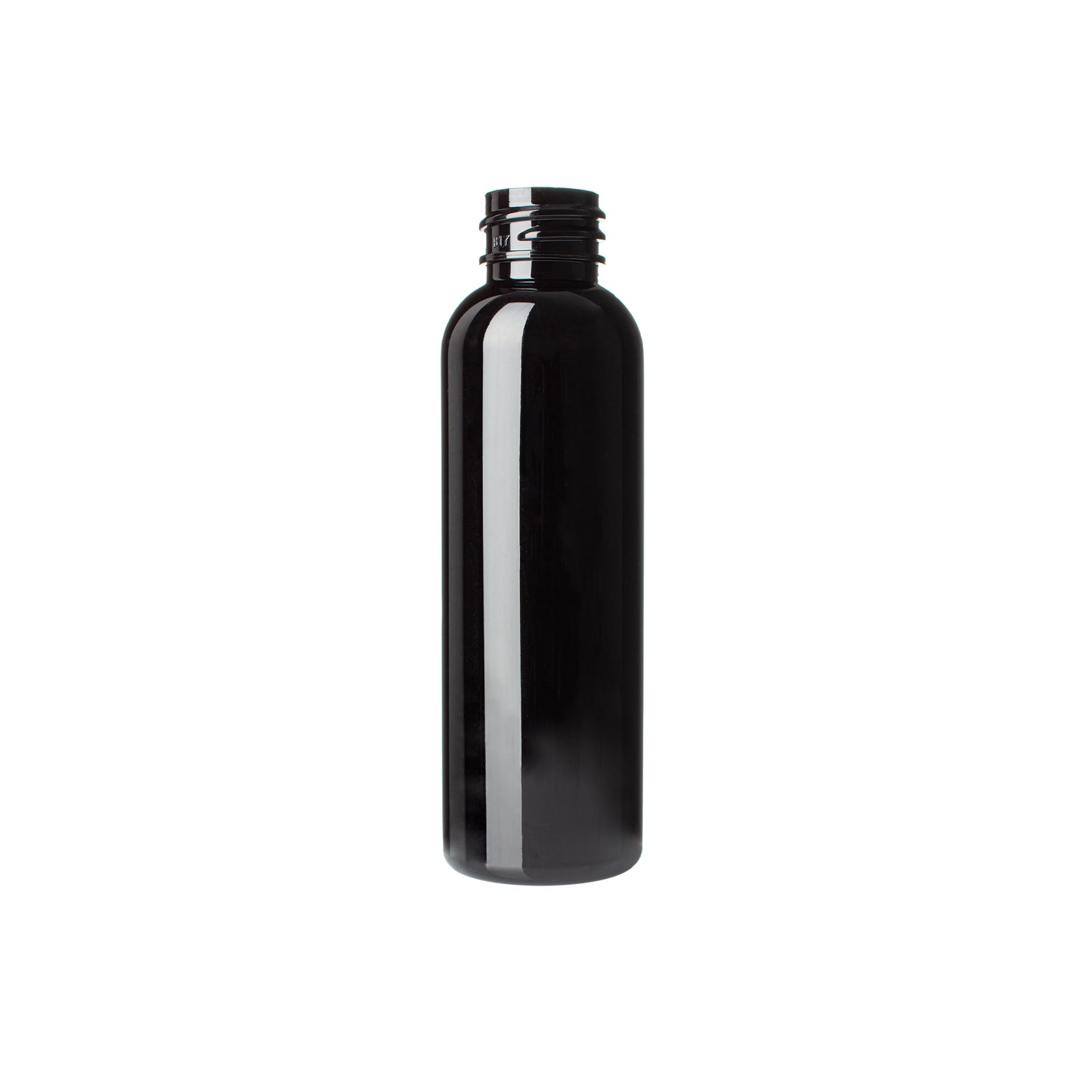 2 oz Black PET Cosmo Round Bottle 20-410 Neck Finish