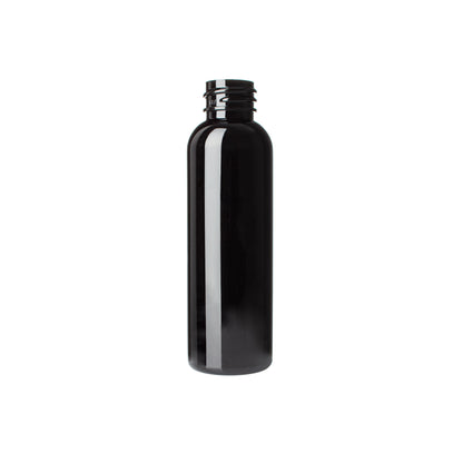 2 oz Black PET Cosmo Round Bottle 20-410 Neck Finish