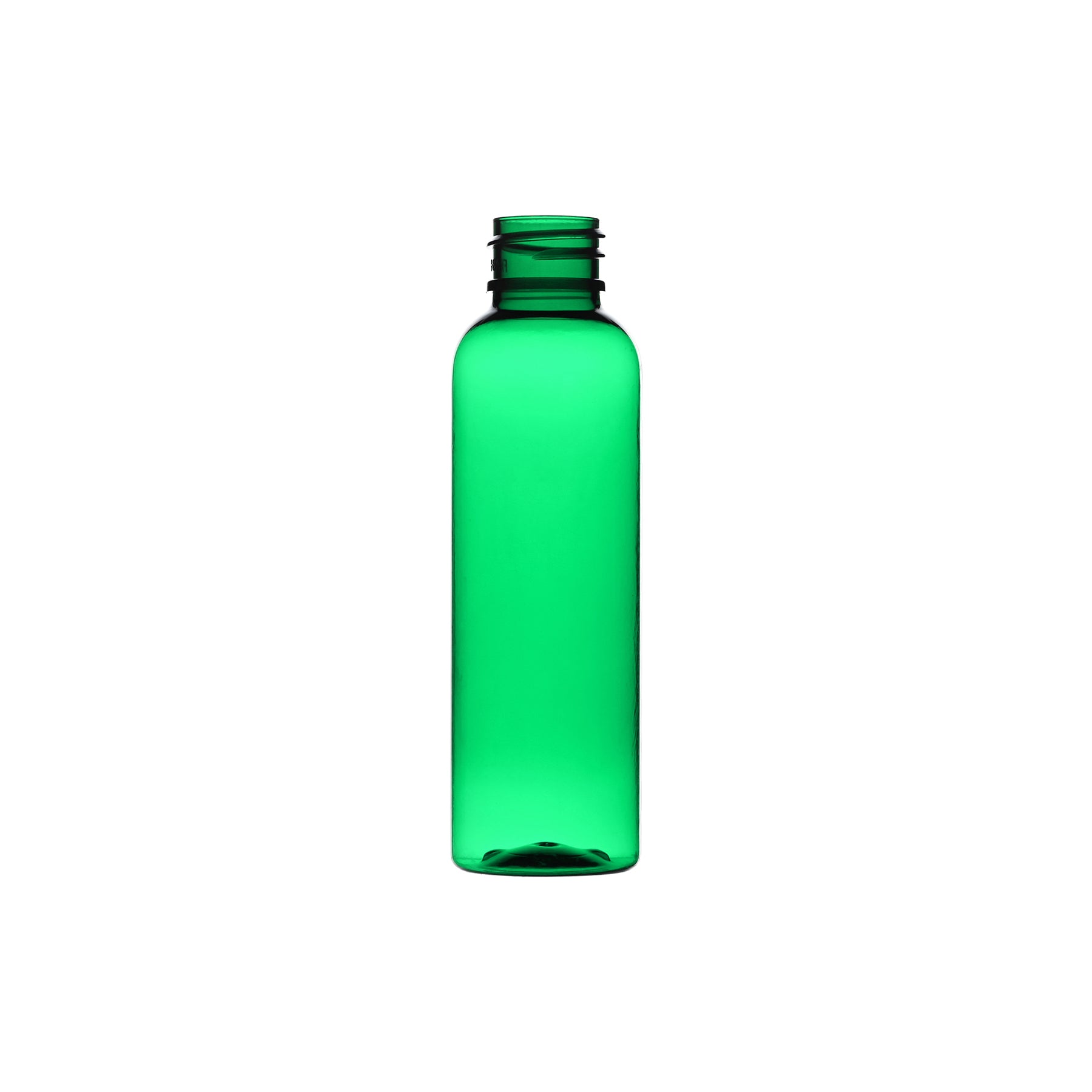 2 oz Green PET Cosmo Round Bottle 20-410 Neck Finish