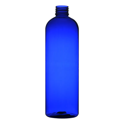 12 oz Cobalt Blue PET Bullet Round Bottle 24-410 Neck Finish
