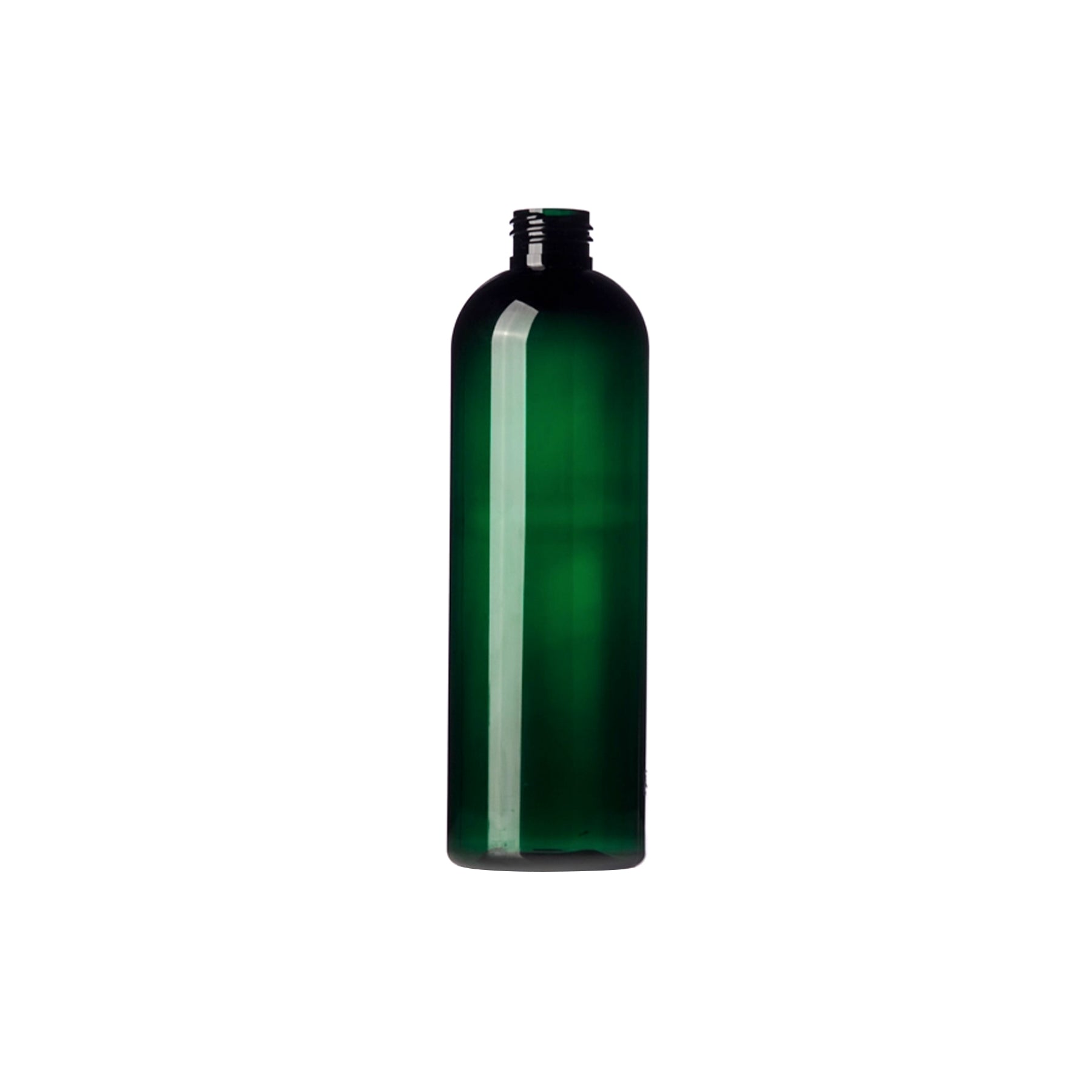 12 oz Green PET Cosmo Round Bottle 24-410 Neck Finish