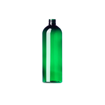 16 oz Green PET Cosmo Round Bottle 24-410 Neck Finish