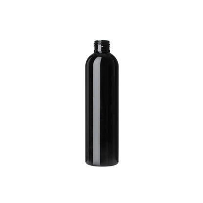 8 oz Black PET Cosmo Round Bottle 24-410 Neck Finish