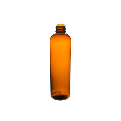 8 oz Amber PET Cosmo Round Bottle 24-410 Neck Finish