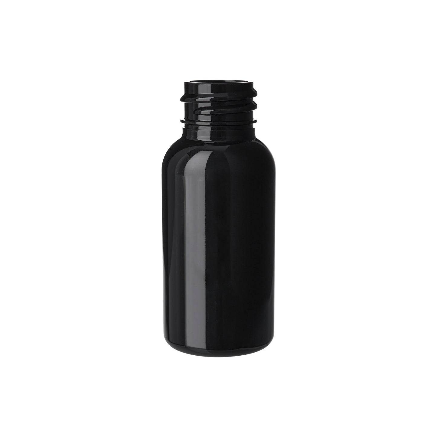 1 oz Black PET Plastic Boston Round Bottle 20-410 Neck Finish (Copy)