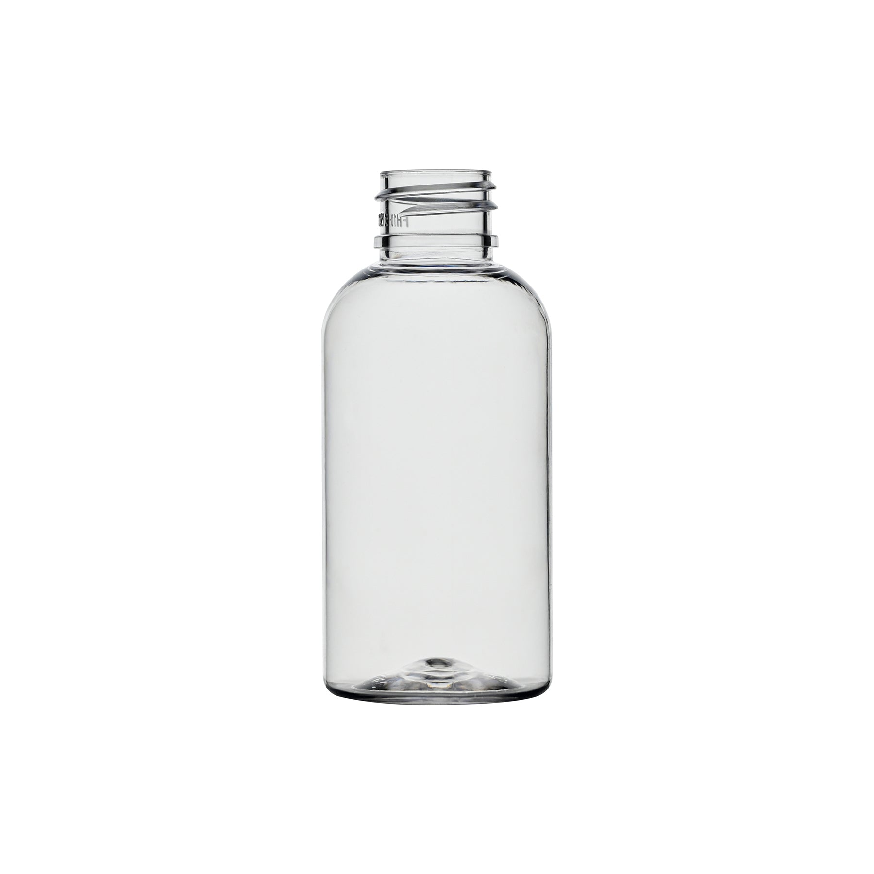 2 oz PET Plastic Boston Round Bottle 20-410 Neck Finish