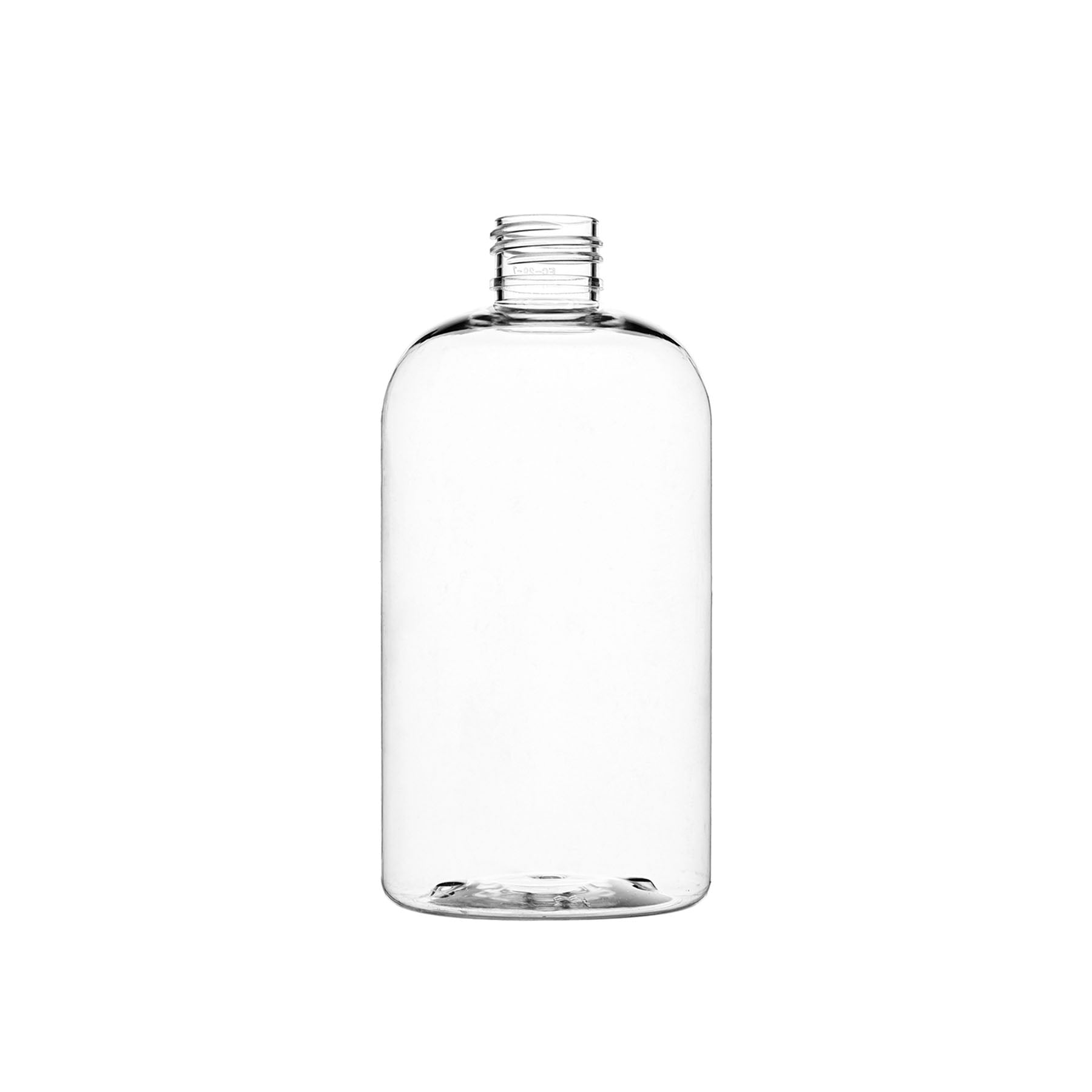 12 oz PET Plastic Squat Boston Round Bottles 24-410 Neck Finish