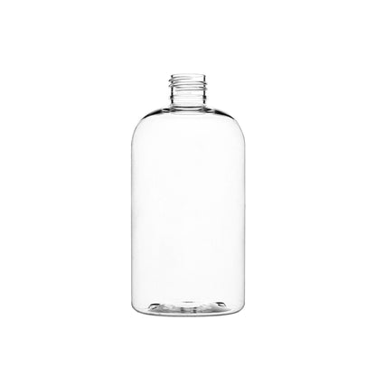12 oz PET Plastic Squat Boston Round Bottles 24-410 Neck Finish