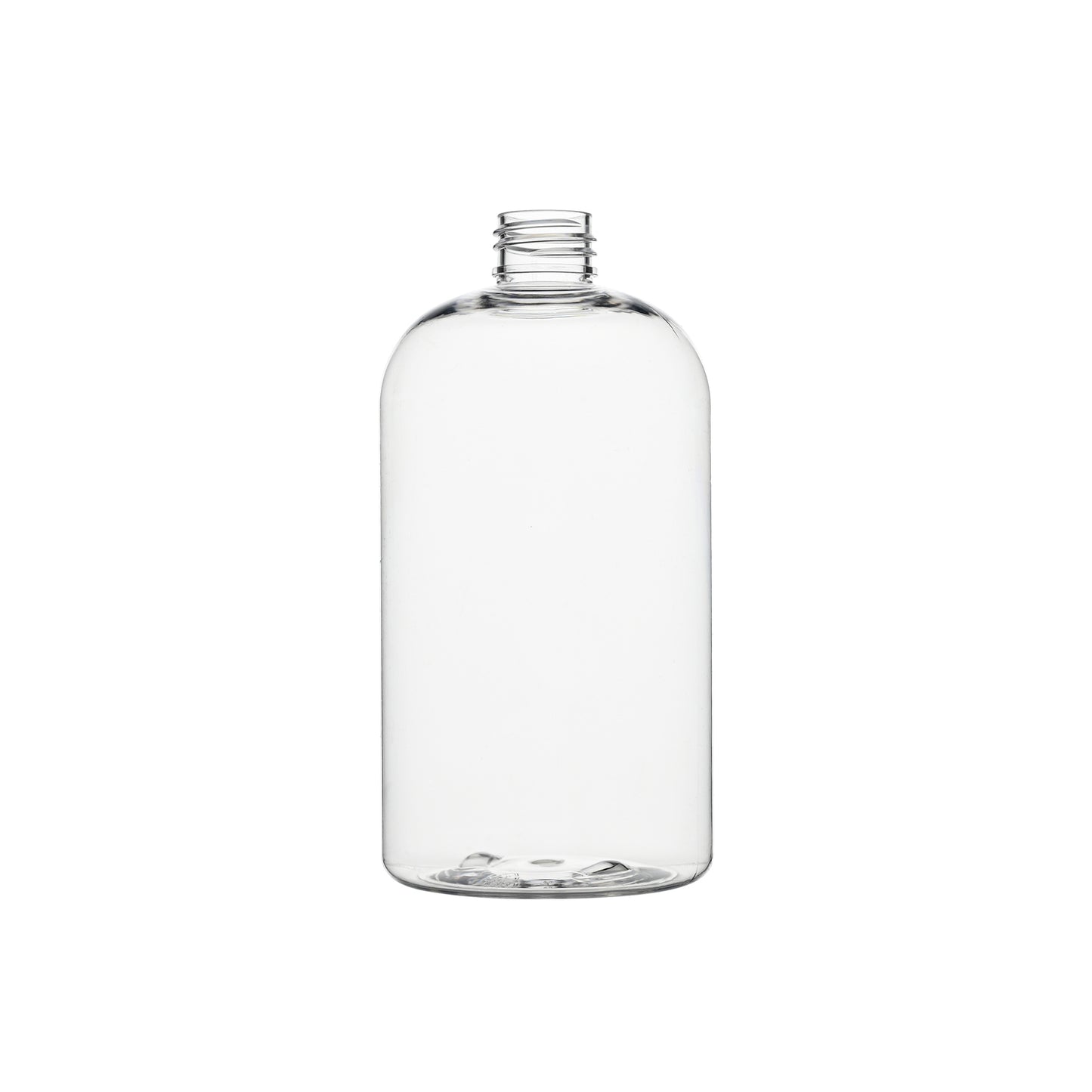 16 oz PET Plastic Squat Boston Round Bottles 24-410 Neck Finish