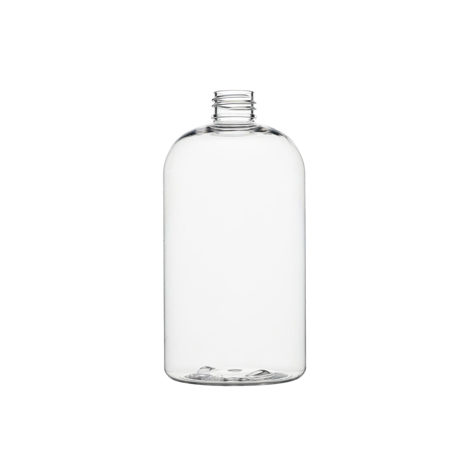 16 oz PET Plastic Squat Boston Round Bottles 24-410 Neck Finish