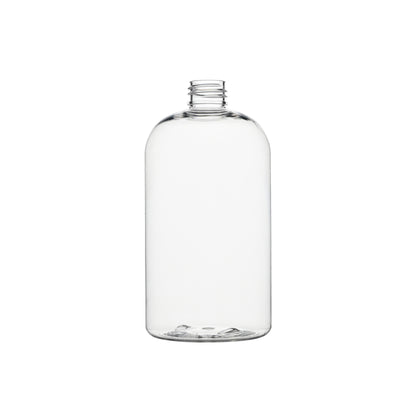 16 oz PET Plastic Squat Boston Round Bottles 24-410 Neck Finish