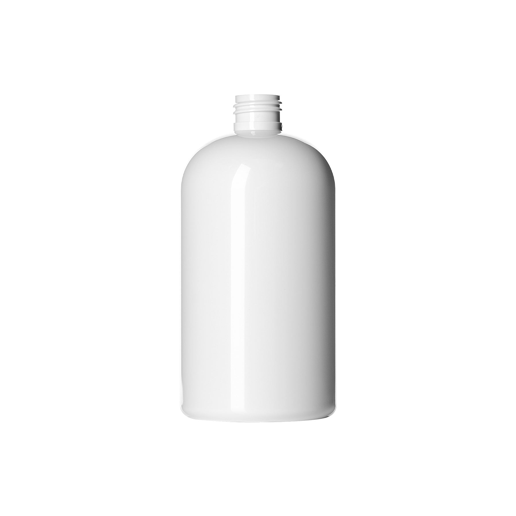 16 oz White PET Plastic Squat Boston Round Bottles 24-410 Neck Finish