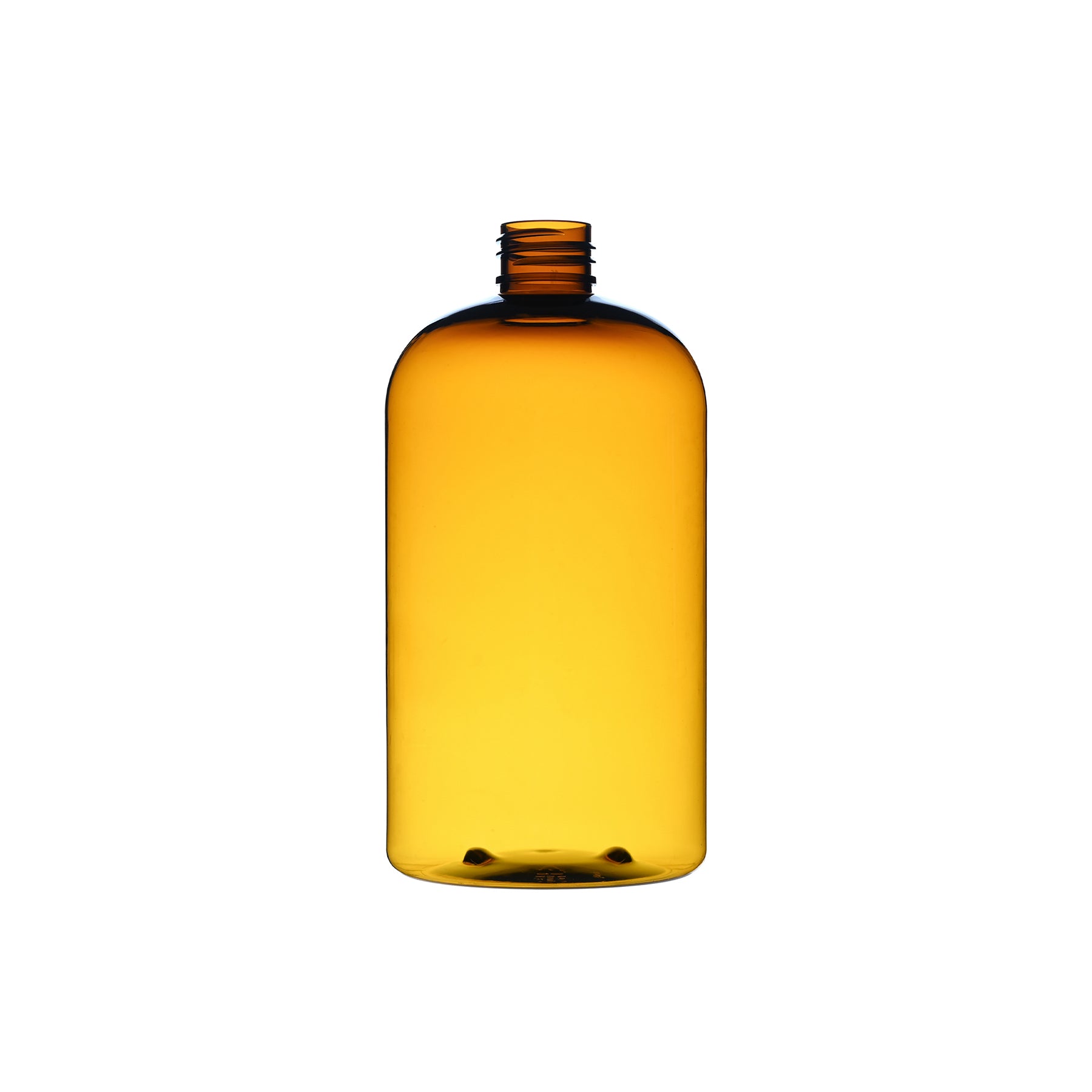 16 oz PET Plastic Squat Boston Round Bottles 24-410 Neck Finish