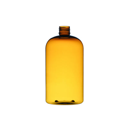 16 oz PET Plastic Squat Boston Round Bottles 24-410 Neck Finish