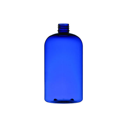 16 oz PET Plastic Squat Boston Round Bottles 24-410 Neck Finish