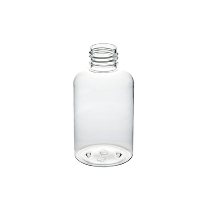 4 oz Clear PET Plastic Squat Boston Round Bottles 24-410 Neck Finish